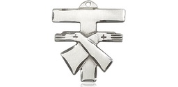 [6071SS] Sterling Silver Franciscan Cross Medal