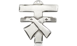 [6072SS] Sterling Silver Franciscan Cross Medal