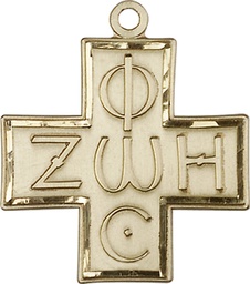 [6074GF] 14kt Gold Filled Light &amp; Life Cross Medal