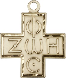 [6075GF] 14kt Gold Filled Light &amp; Life Cross Medal