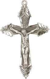 [6076SS] Sterling Silver Crucifix Medal