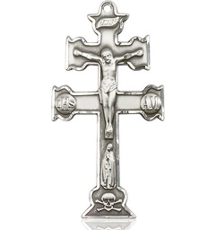 [6084SS] Sterling Silver Caravaca Crucifix Medal
