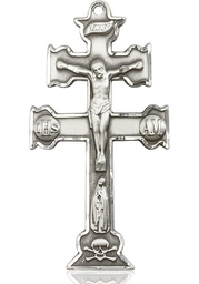 [6085SS] Sterling Silver Caravaca Crucifix Medal