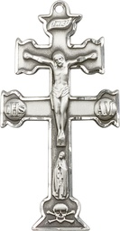 [6085SS] Sterling Silver Caravaca Crucifix Medal