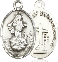 [5678SSY] Sterling Silver Our Lady of Medugorje Medal