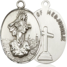 [5679SS] Sterling Silver Our Lady of Medugorje Medal