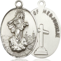 [5679SS] Sterling Silver Our Lady of Medugorje Medal
