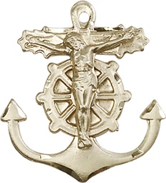 [5685GF] 14kt Gold Filled Anchor Crucifix Medal