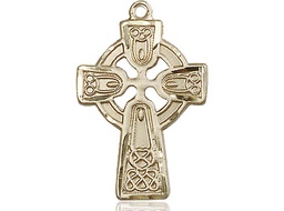 [5689KT] 14kt Gold Celtic Cross Medal
