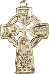 [5689KT] 14kt Gold Celtic Cross Medal