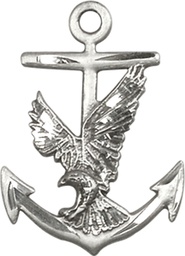 [5691SS] Sterling Silver Anchor Eagle Medal