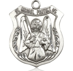 [5695SS] Sterling Silver Saint Michael the Archangel Medal