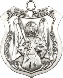 [5695SS] Sterling Silver Saint Michael the Archangel Medal