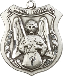 [5696SS] Sterling Silver Saint Michael the Archangel Medal