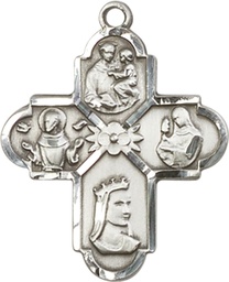 [5700SS] Sterling Silver Franciscan 4-Way Medal