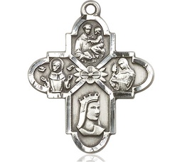 [5701SS] Sterling Silver Franciscan 4-Way Medal