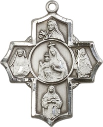 [5702SS] Sterling Silver Our Lady of Mount Carmel 4-Way Medal