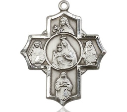 [5702SS] Sterling Silver Our Lady of Mount Carmel 4-Way Medal