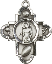 [5703SS] Sterling Silver Sports 5-Way St Sebastian Medal