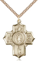 [5706GF/24GF] 14kt Gold Filled Apparitions Pendant on a 24 inch Gold Filled Heavy Curb chain