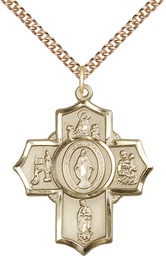 [5706GF/24GF] 14kt Gold Filled Apparitions Pendant on a 24 inch Gold Filled Heavy Curb chain