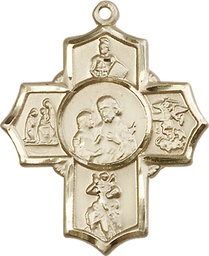 [5709GF] 14kt Gold Filled 5-Way Firefighter Medal