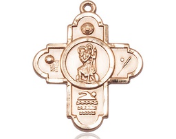 [5712GF] 14kt Gold Filled 5-Way St Christopher Sports Medal