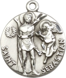 [4239SS] Sterling Silver Saint Sebastian Medal