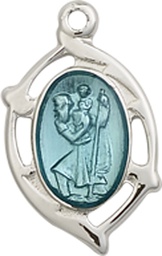 [4259SS] Sterling Silver Saint Christopher Medal