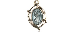 [4259SSG] Gold Plate Sterling Silver Saint Christopher Medal