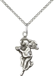 [4260SS/18SS] Sterling Silver Guardian Angel Pendant on a 18 inch Sterling Silver Light Curb chain