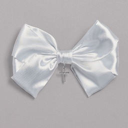 [RO-21130]  4” Communion Hair Bow w/Cross - Communion