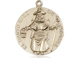 [4268GF] 14kt Gold Filled Saint NiCB1o de Atocha Medal