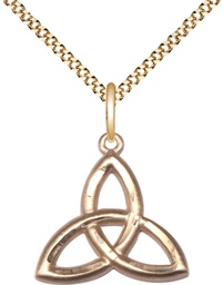 [5101GF/18G] 14kt Gold Filled Trinity Irish Knot Pendant on a 18 inch Gold Plate Light Curb chain