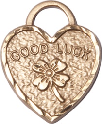 [5105GF] 14kt Gold Filled Good Luck Shamrock Heart Medal