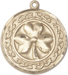 [5106GF] 14kt Gold Filled Shamrock w/Celtic Border Medal