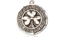 [5106SS] Sterling Silver Shamrock w/Celtic Border Medal