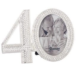 [RO-13806] 3.25"H 40th Rhhinestone Frame