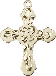 [6036KT3] 14kt Gold Cross Medal