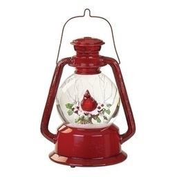 [RO-134732] 9"H Mus Red Lantern Dome 100Mm - Cardinal  Snowflakes