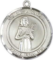 [7003RDSS] Sterling Silver Saint Agatha Medal