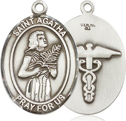 [7003SS9] Sterling Silver Saint Agatha Nurse Medal