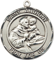 [7004RDSS] Sterling Silver Saint Anthony of Padua Medal