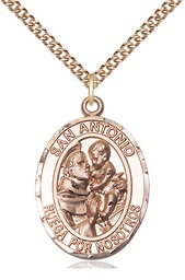 [7004SPGF/24GF] 14kt Gold Filled San Antonio Pendant on a 24 inch Gold Filled Heavy Curb chain