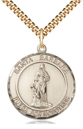 [7006RDSPGF/24GF] 14kt Gold Filled Santa Barbara Pendant on a 24 inch Gold Filled Heavy Curb chain