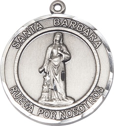 [7006RDSPSS] Sterling Silver Santa Barbara Medal