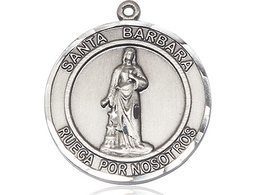 [7006RDSPSS] Sterling Silver Santa Barbara Medal