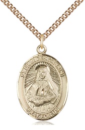 [7011GF/24GF] 14kt Gold Filled Saint Frances Cabrini Pendant on a 24 inch Gold Filled Heavy Curb chain