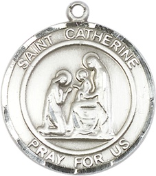 [7014RDSS] Sterling Silver Saint Catherine of Siena Medal