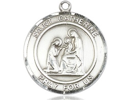 [7014RDSS] Sterling Silver Saint Catherine of Siena Medal